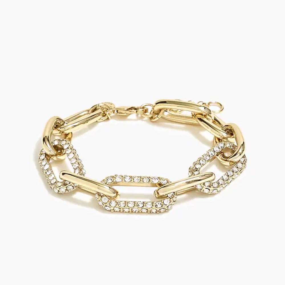 J. Crew Gold Crystal Link Bracelet